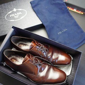 PRADA Men's Oxford Shoes " SPAZZOLATO FUME "